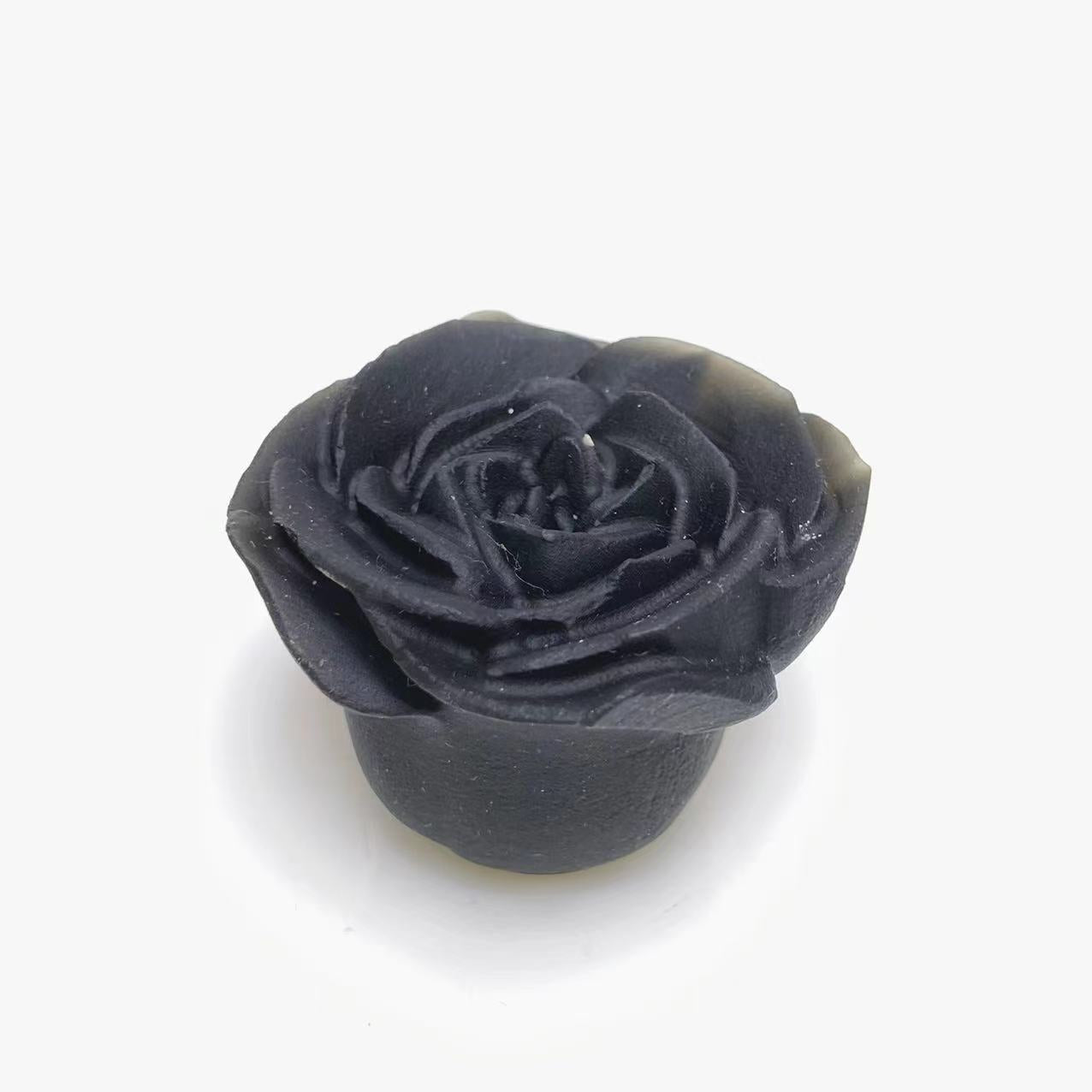 Black obsidian rose carving
