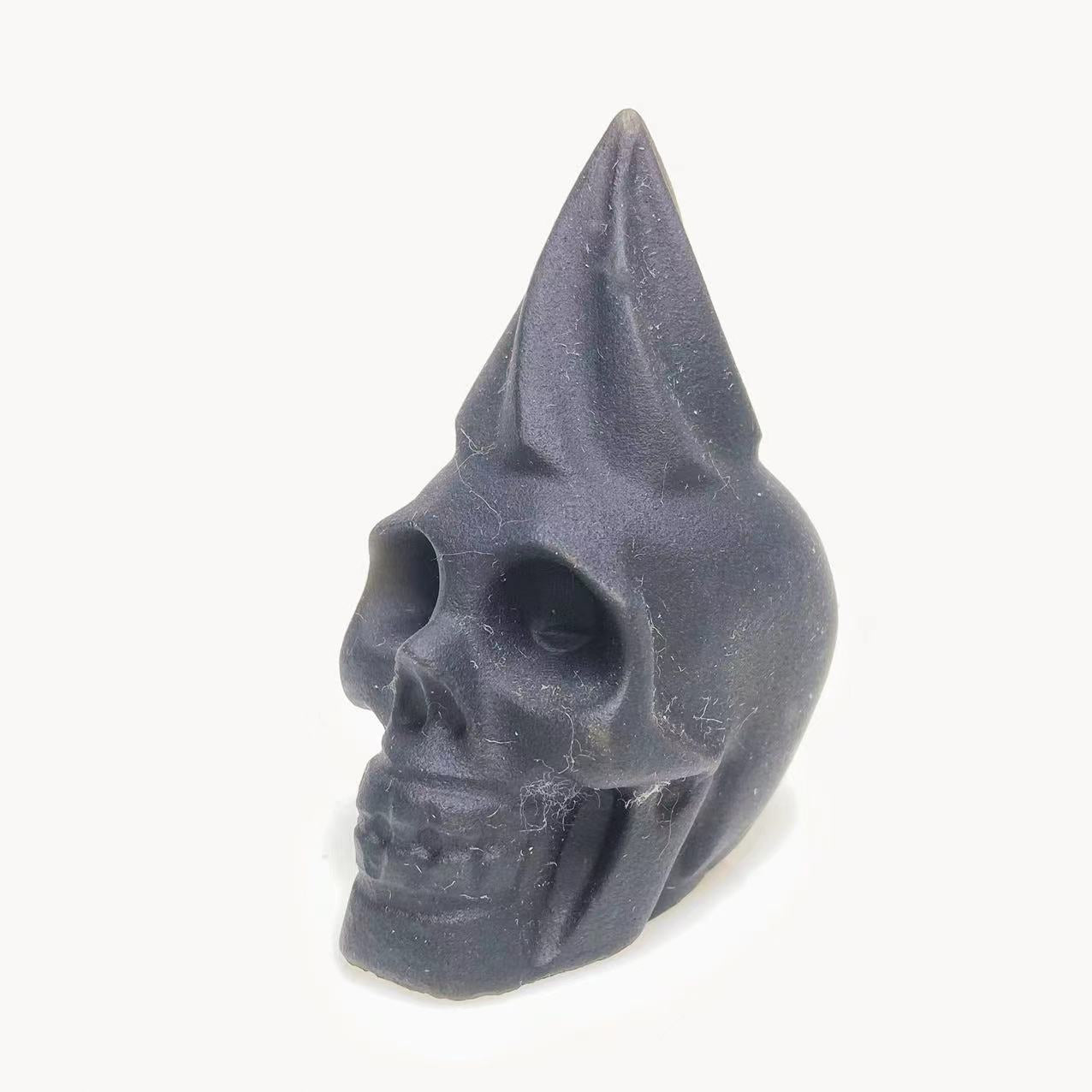 Black obsidian skull with ice cream carving