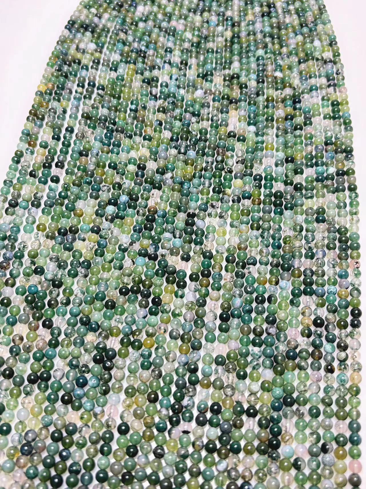 4mm Moss agate beads strand