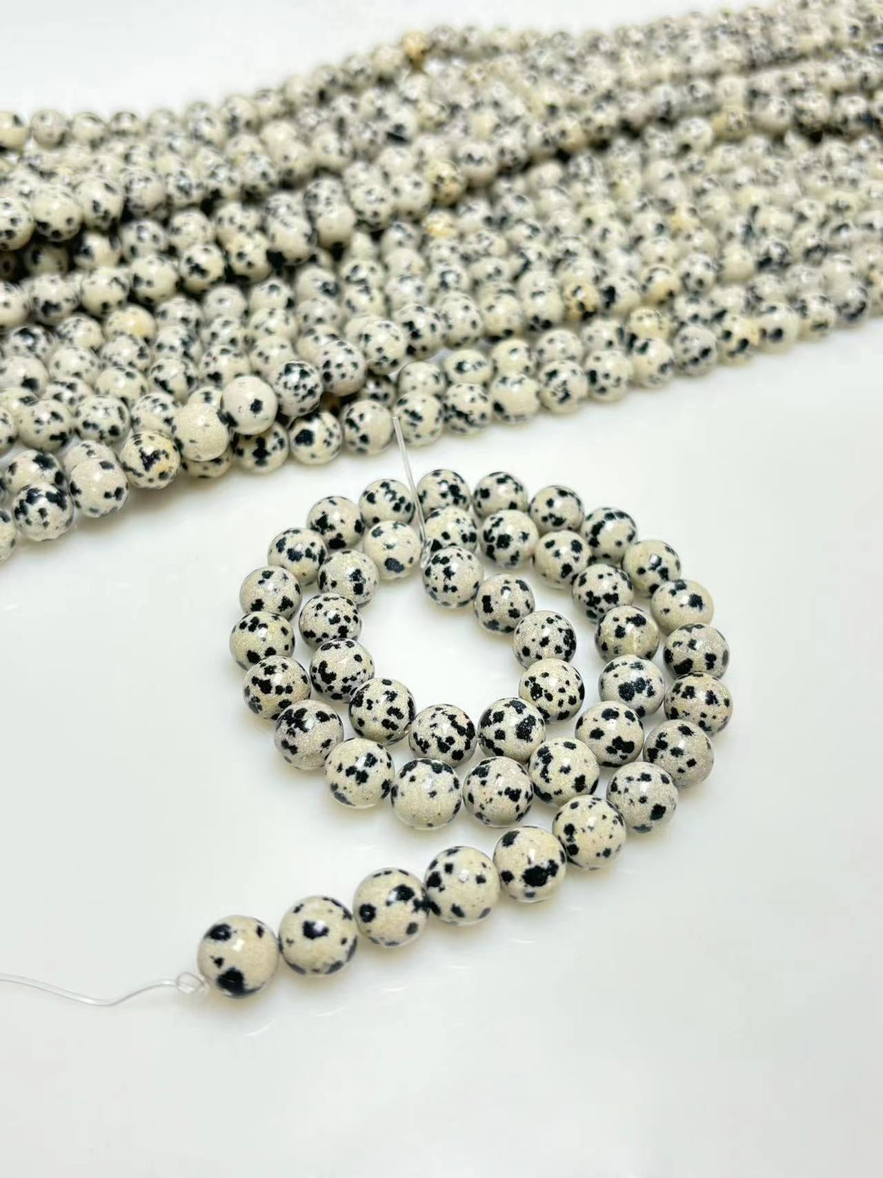 8mm Dalmatia jasper beads strand