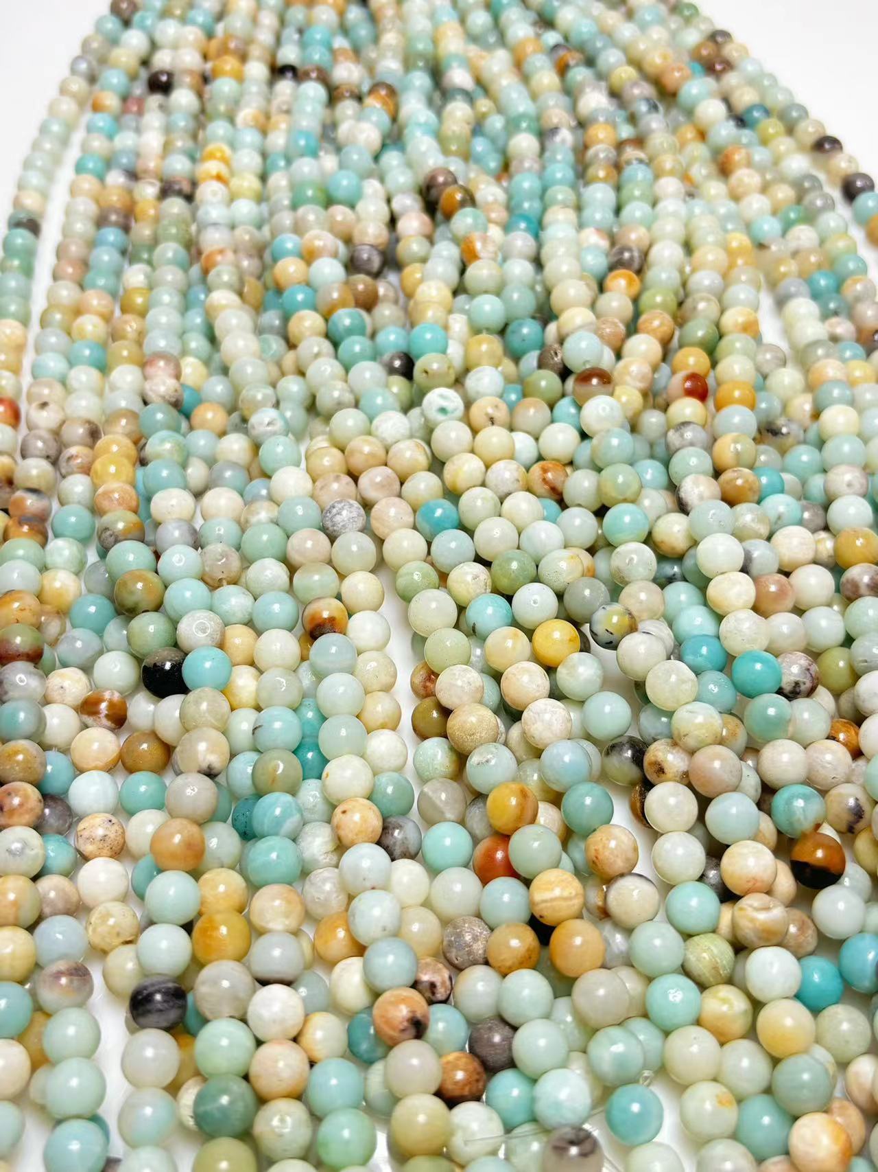 8mm Caribbean calcite beads strand