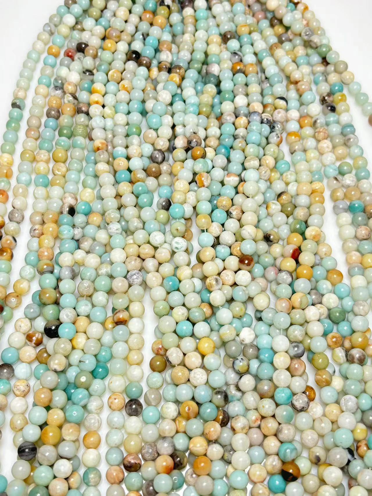 8mm Caribbean calcite beads strand