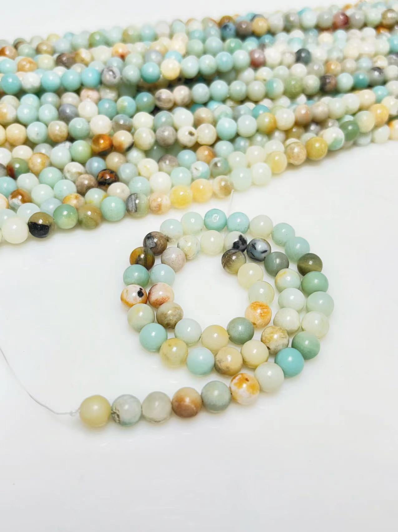 8mm Caribbean calcite beads strand