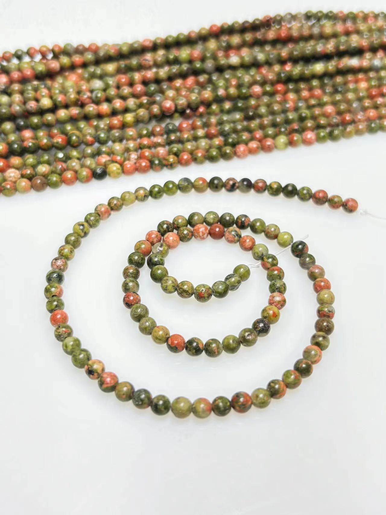 6mm Unakite beads strand