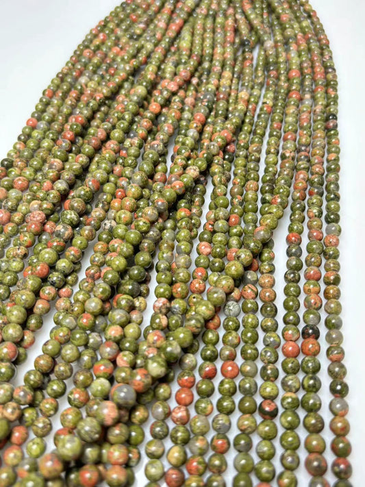 6mm Unakite beads strand