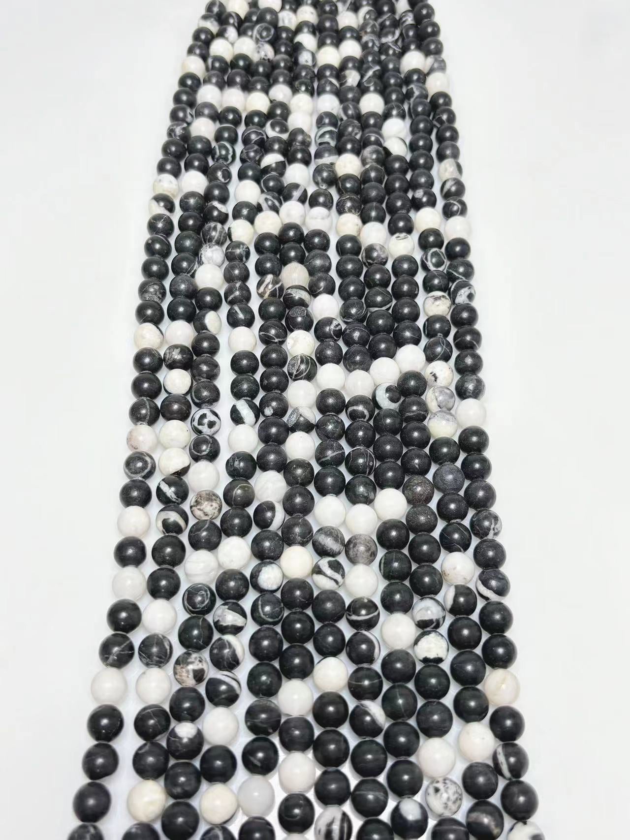 8mm Zebra stone beads strand