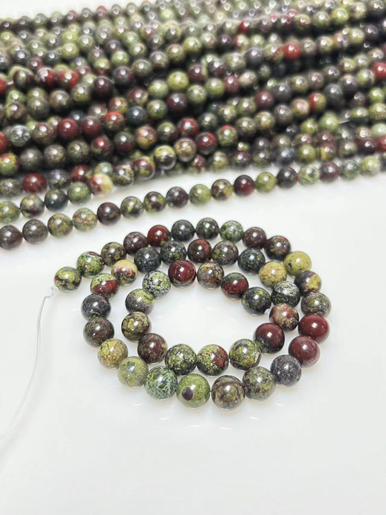 8mm Dragon blood stone beads strand