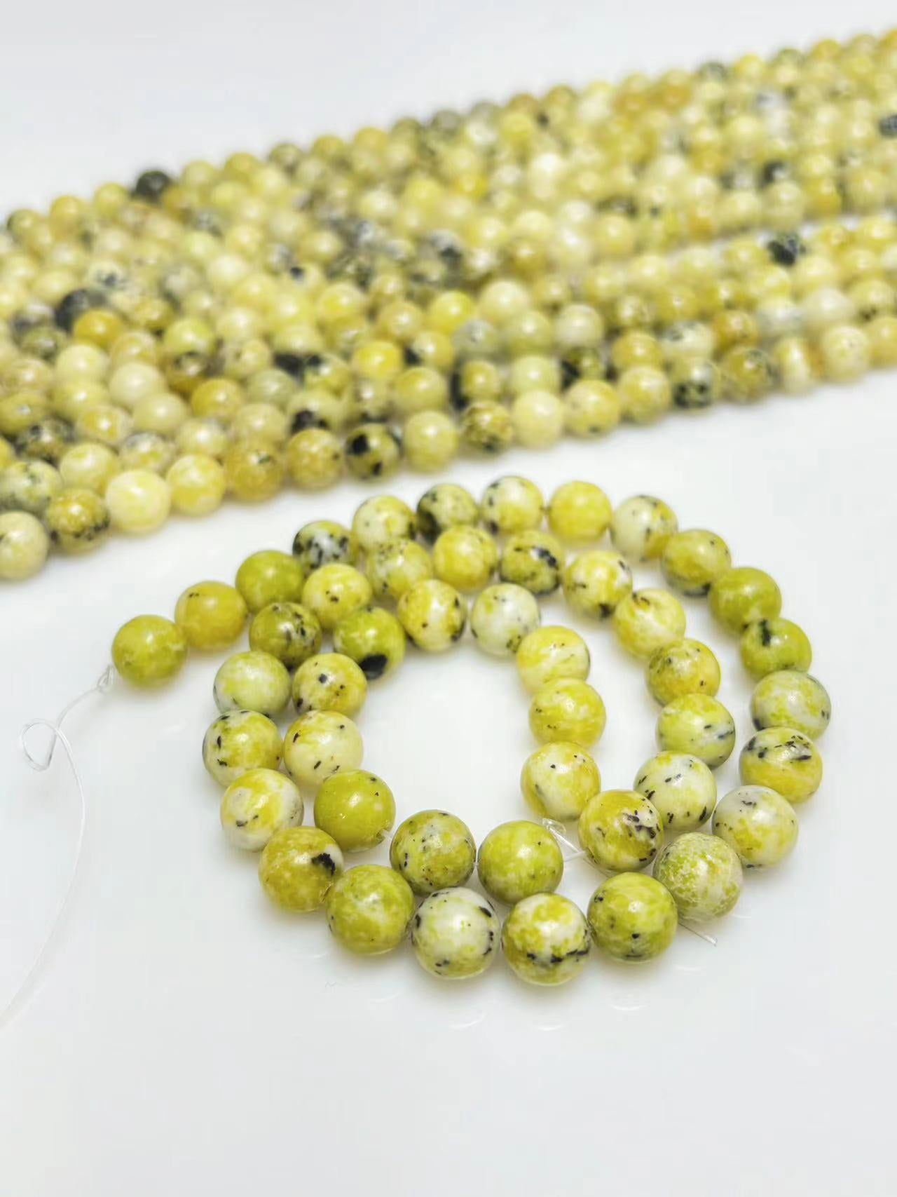8mm Yellow turquoise beads strand