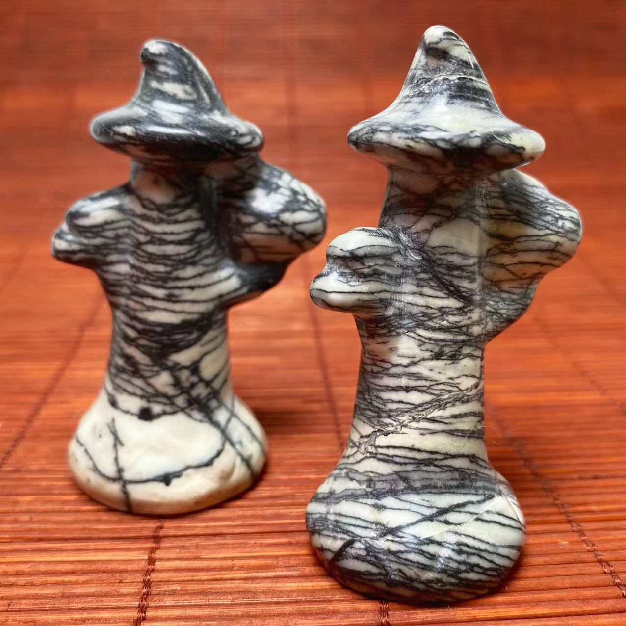 Black vein jasper halloween carving