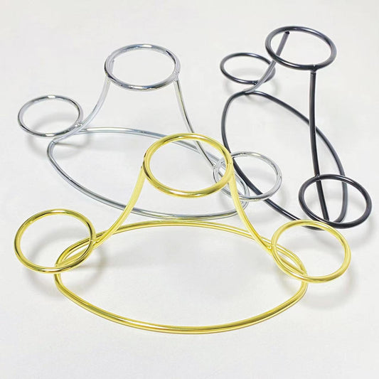 Metal mountain shape three spheres stand