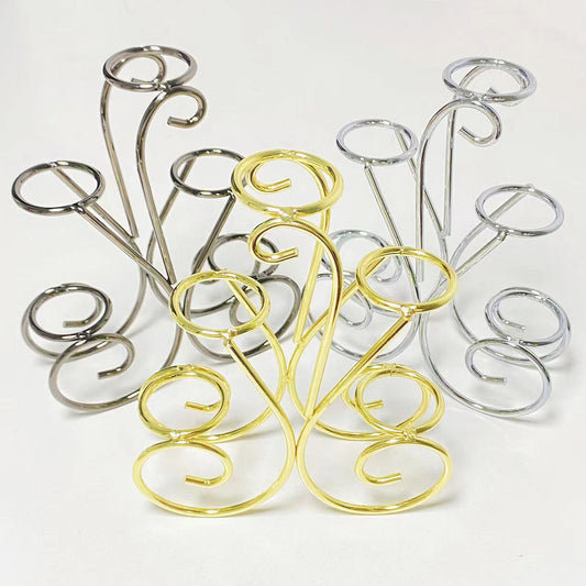 Metal flower basket five spheres stand