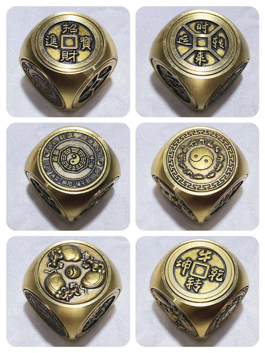 Copper spin dice with good meanning