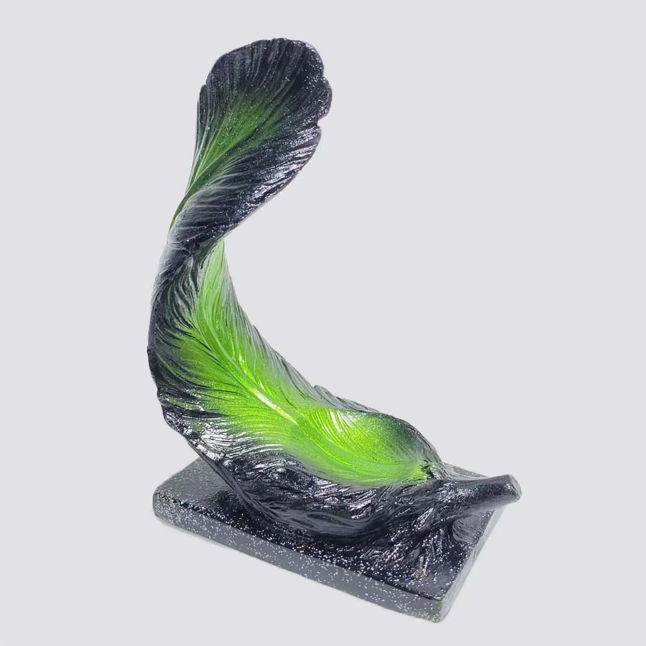 Resin feather sphere stand