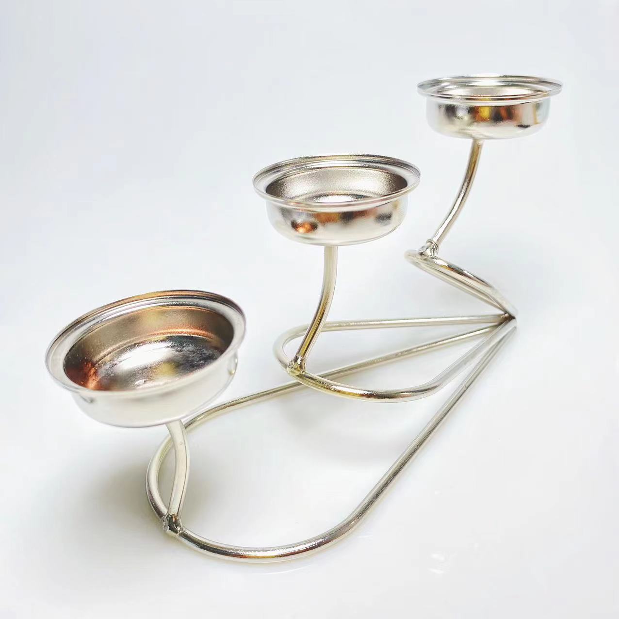 Metal three candle holders