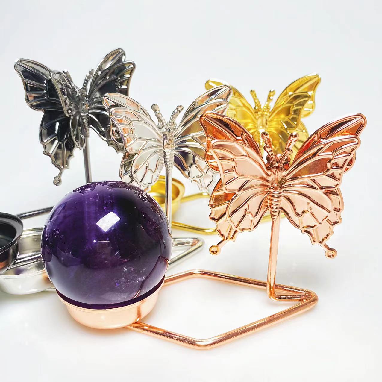 Metal butterfly candle holder