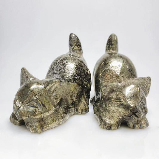 Pyrite cat with tail up