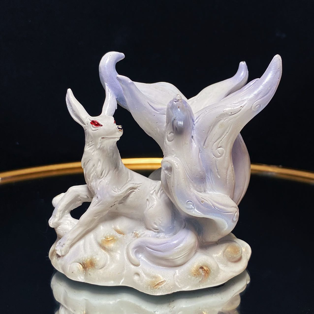 Resin nine tails fox sphere stand