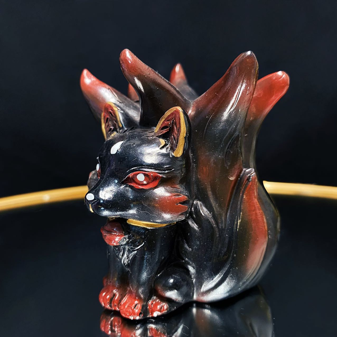 Resin cute nine tails fox sphere stand