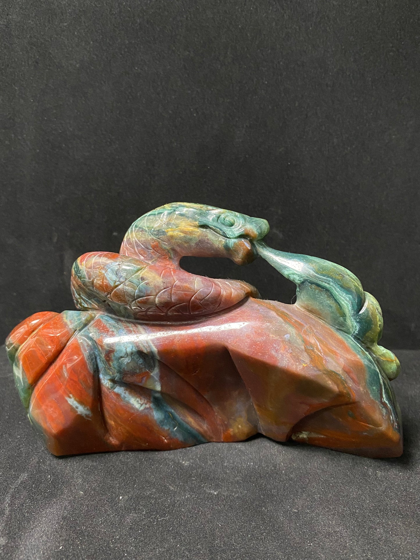Ocean jasper snake on stone#1300