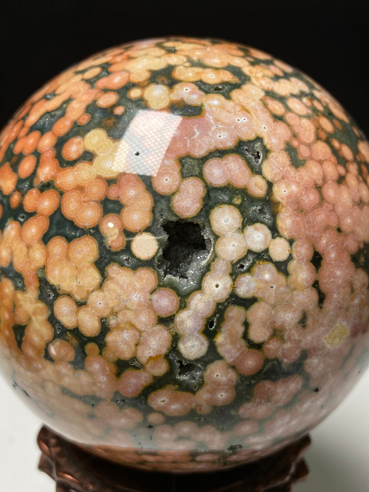 Ocean jasper with circles sphere