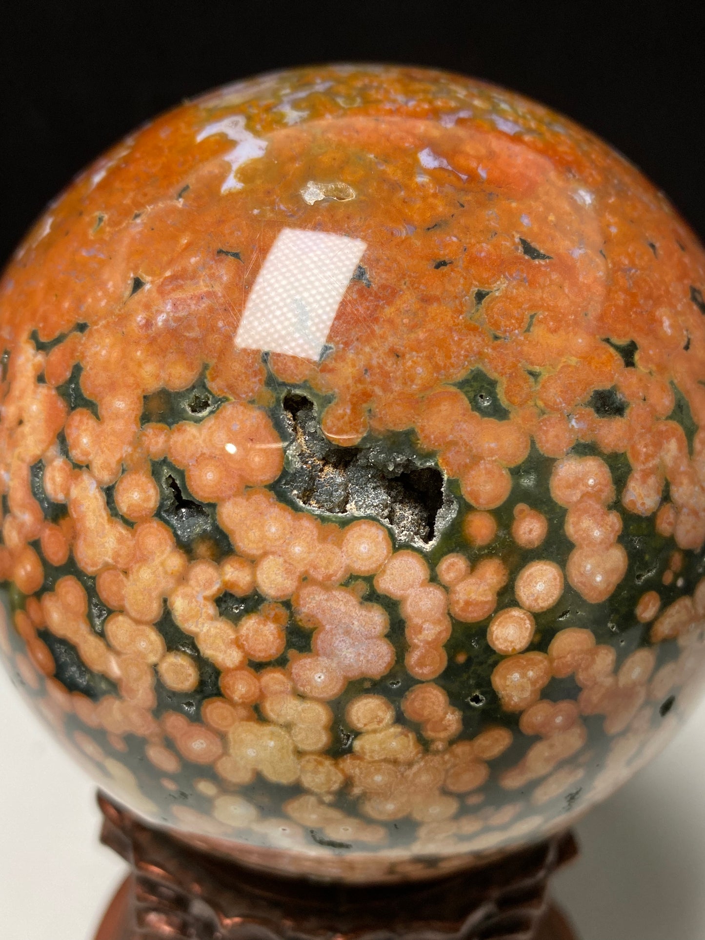 Ocean jasper with circles sphere