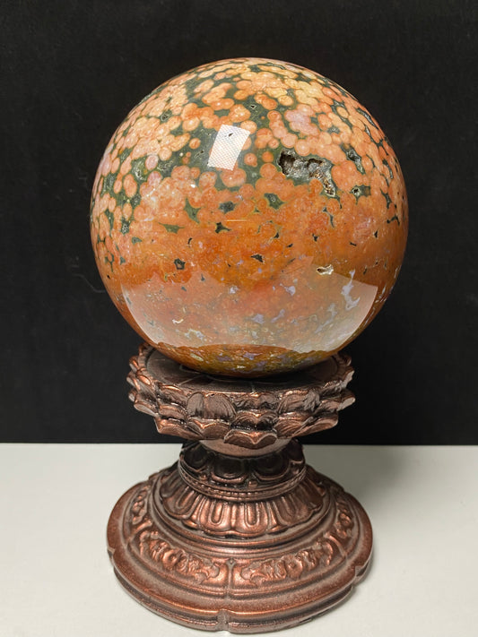Ocean jasper with circles sphere
