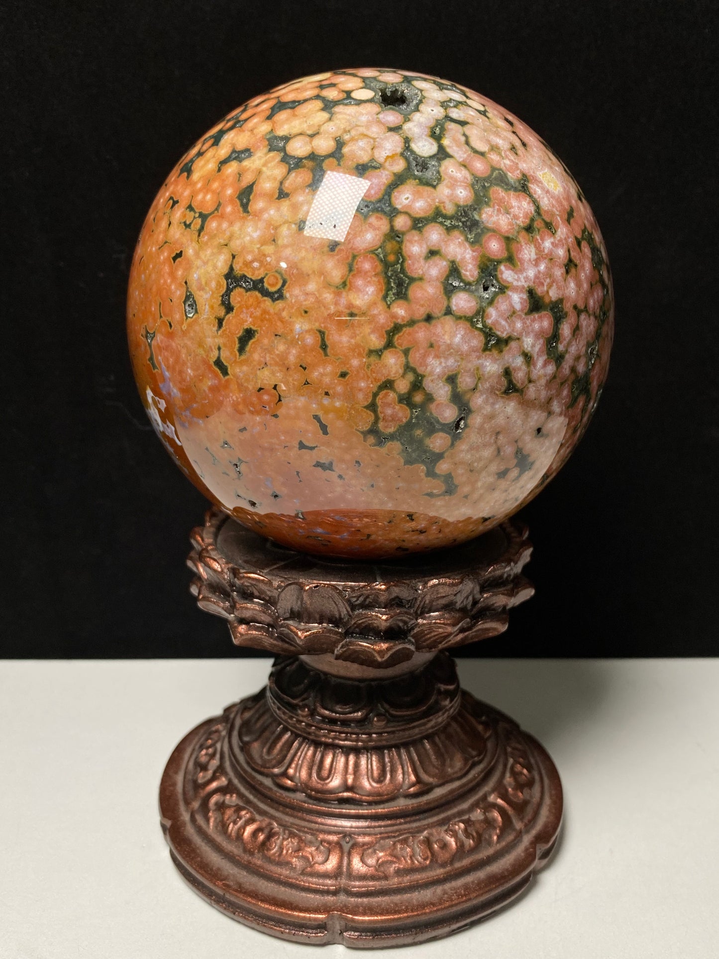 Ocean jasper with circles sphere