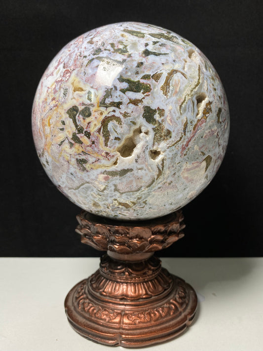 Pink ocean jasper sphere