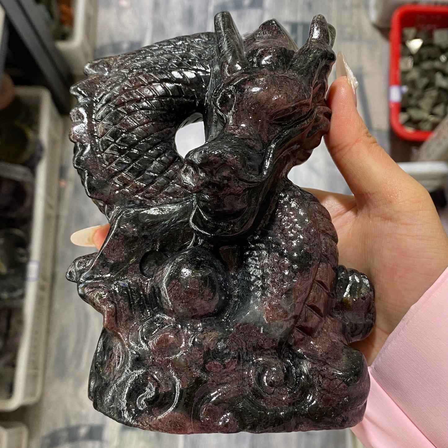 Crystal Chinese Dragon with sphere