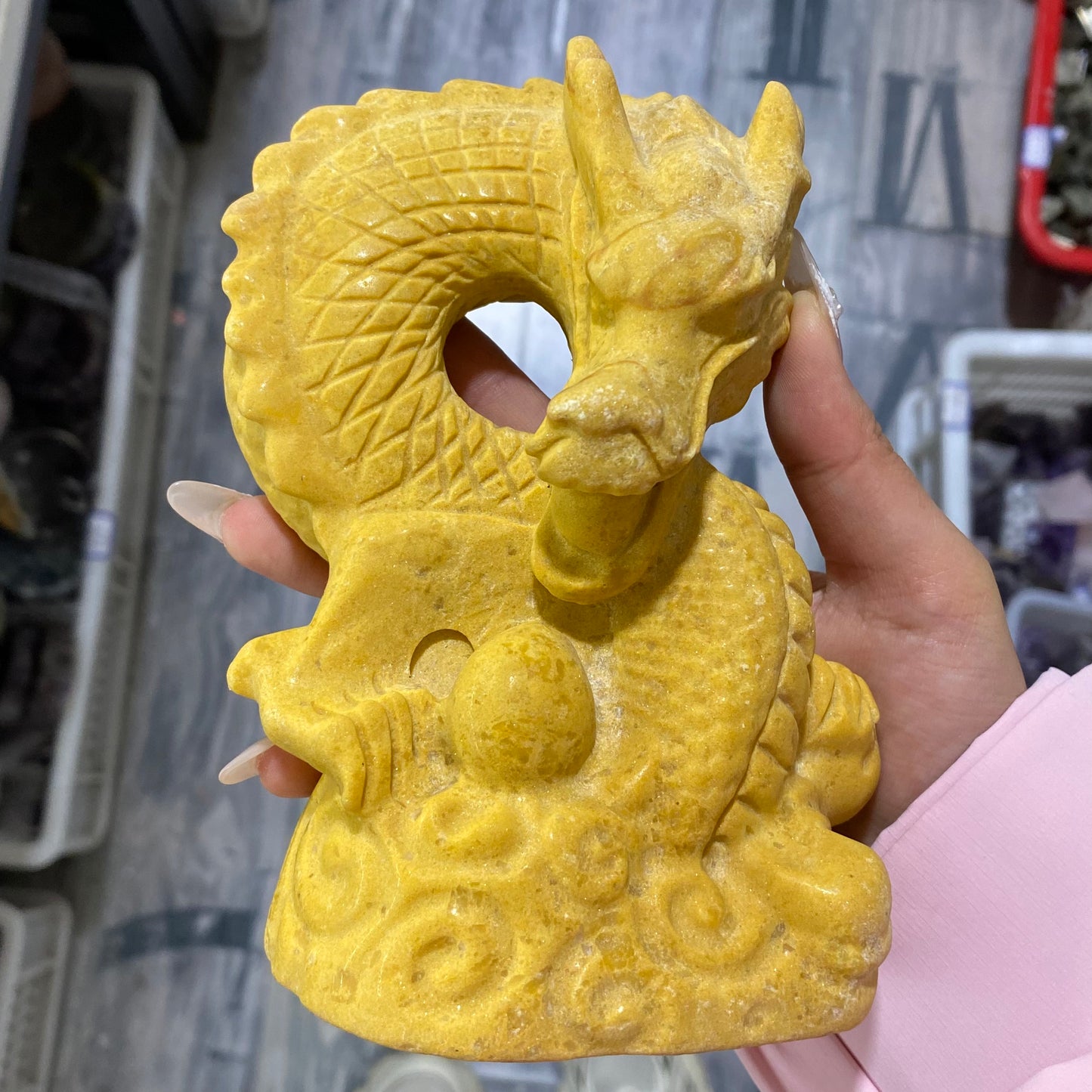Crystal Chinese Dragon with sphere