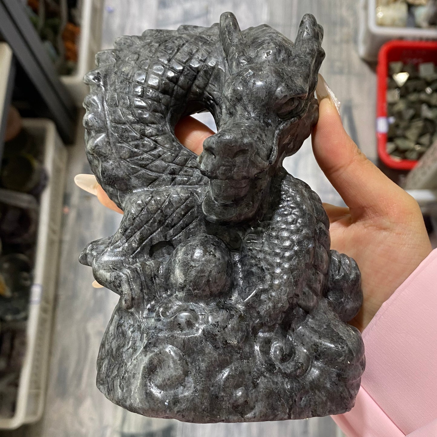 Crystal Chinese Dragon with sphere