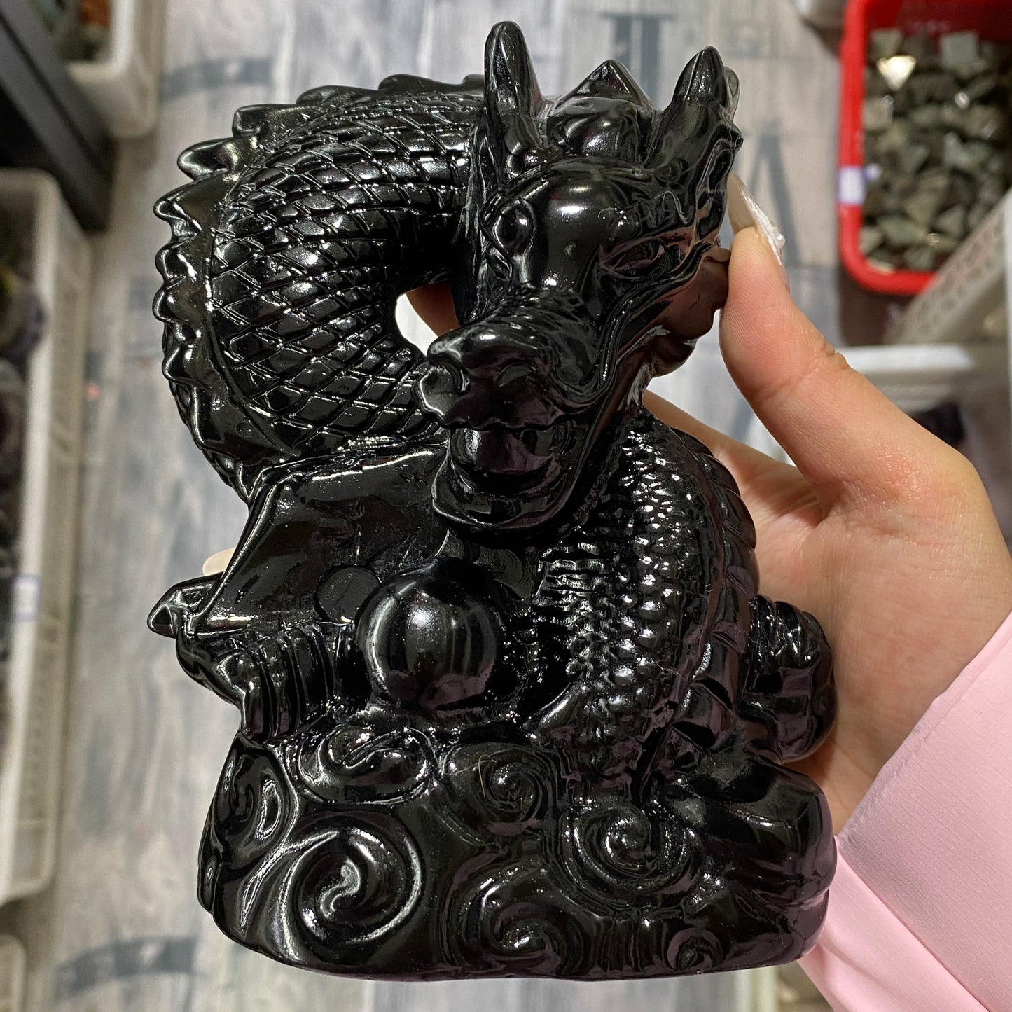 Crystal Chinese Dragon with sphere
