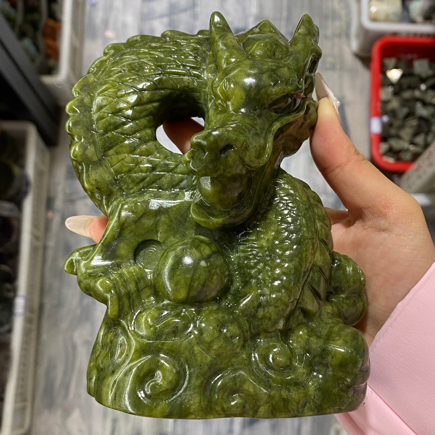 Crystal Chinese Dragon with sphere
