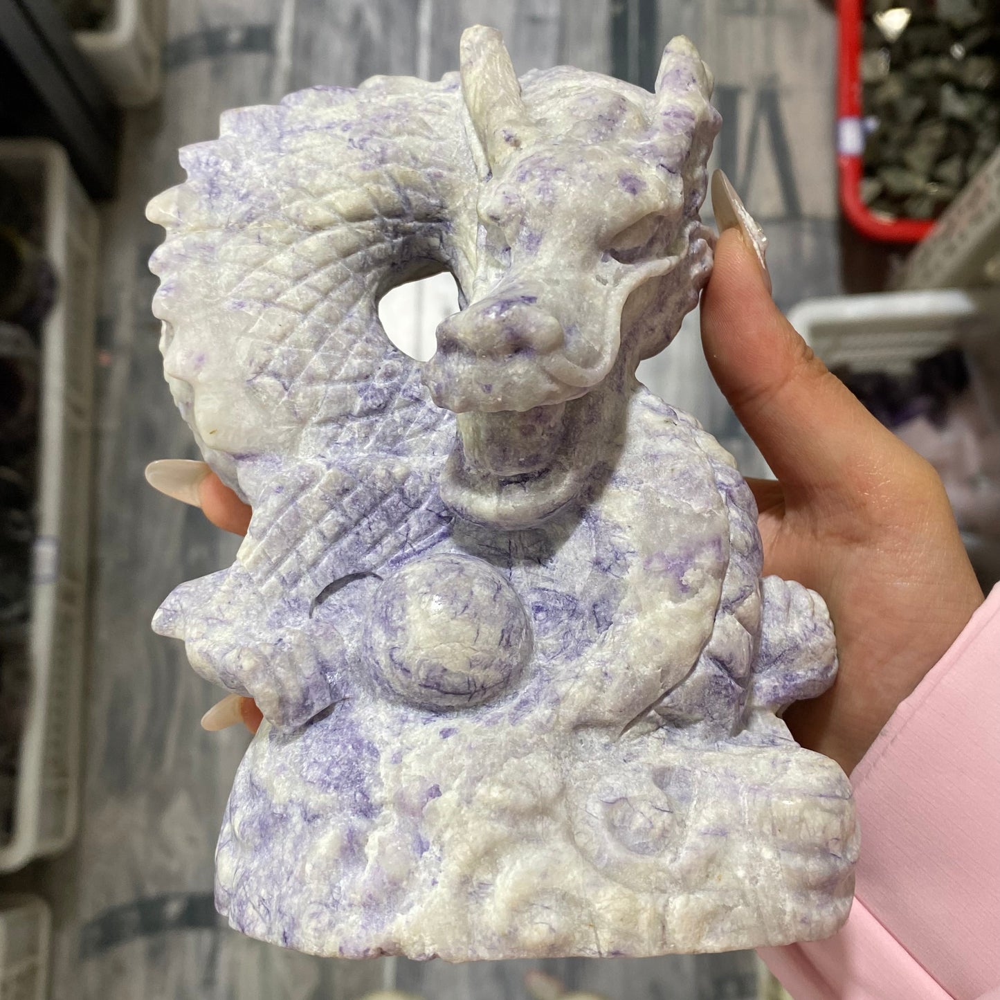 Crystal Chinese Dragon with sphere