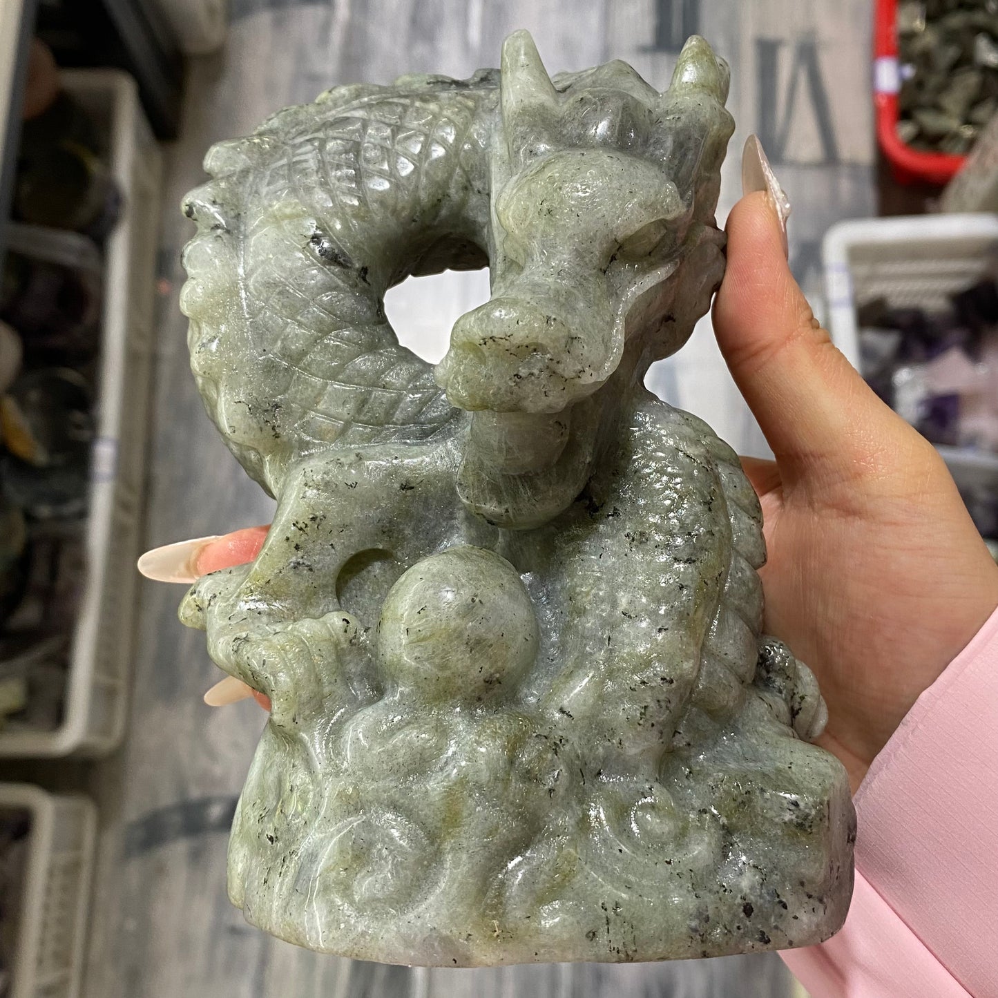 Crystal Chinese Dragon with sphere