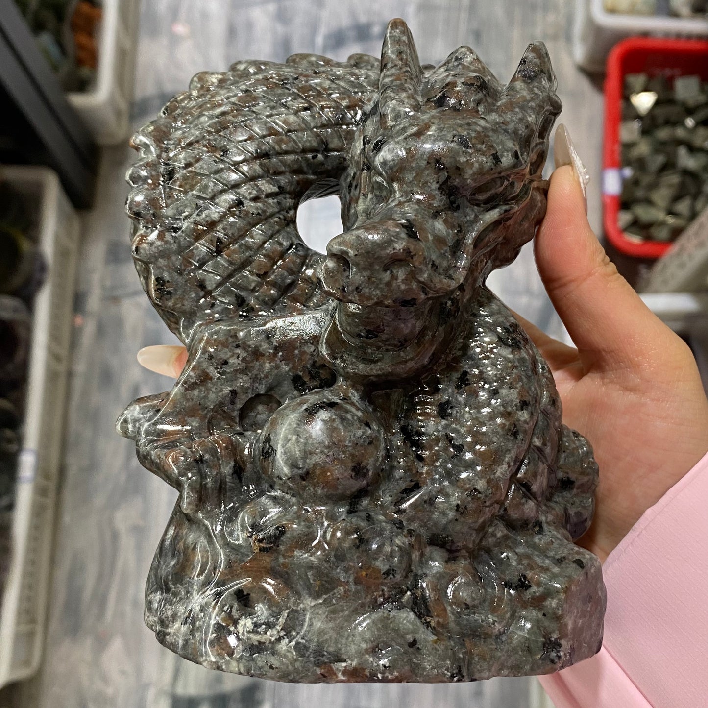 Crystal Chinese Dragon with sphere