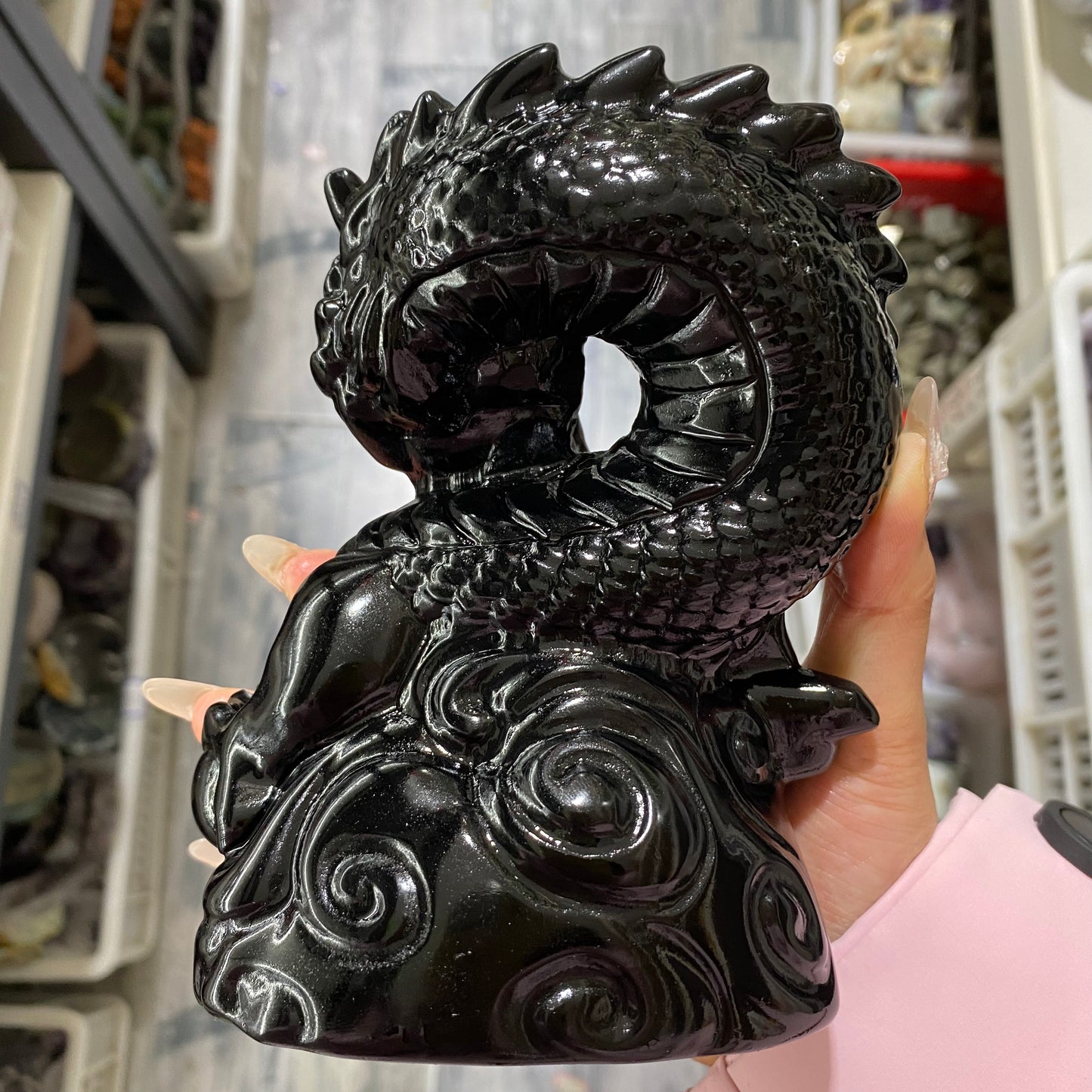 Crystal Chinese Dragon with sphere
