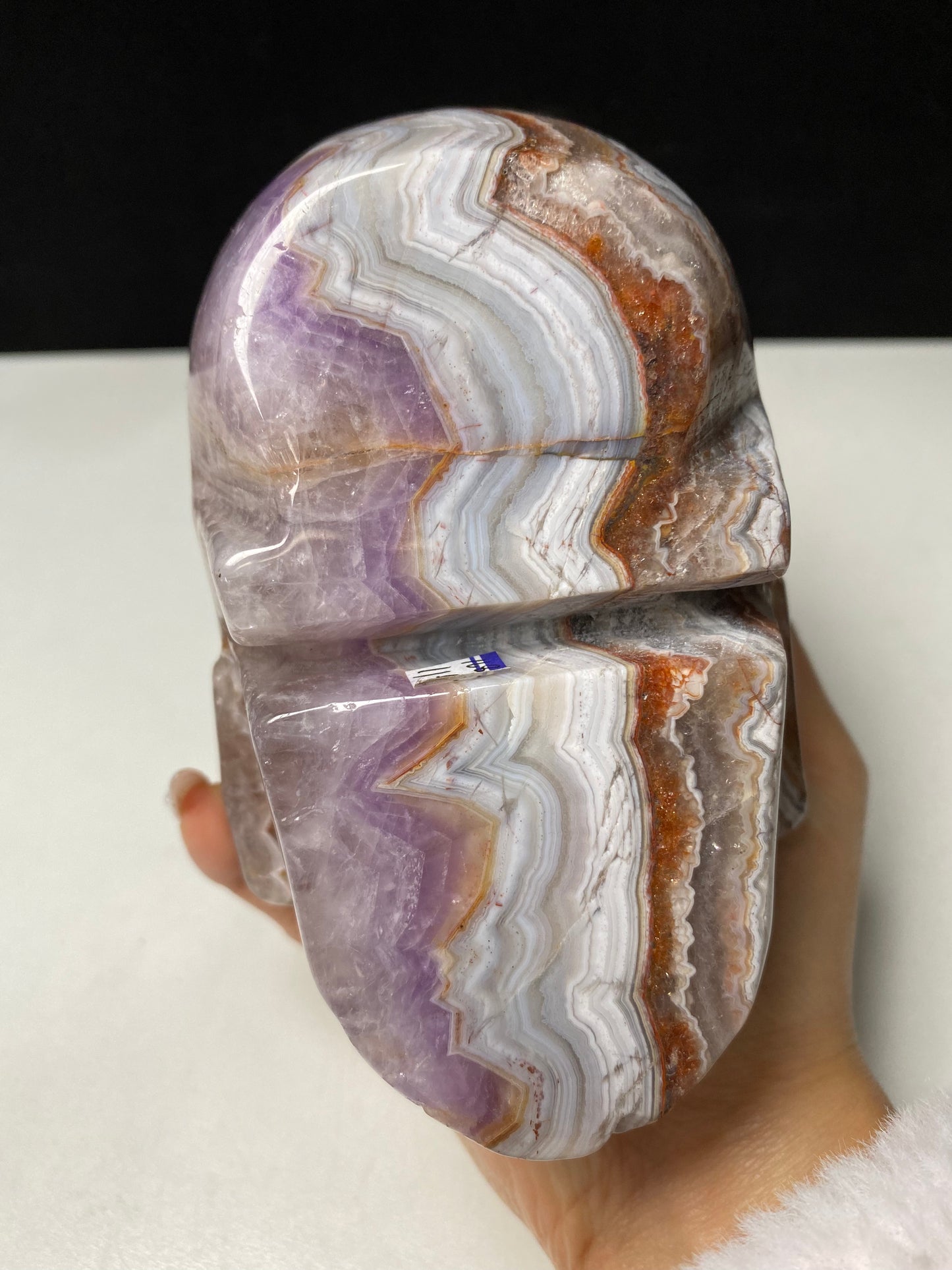 Amethyst agate skull