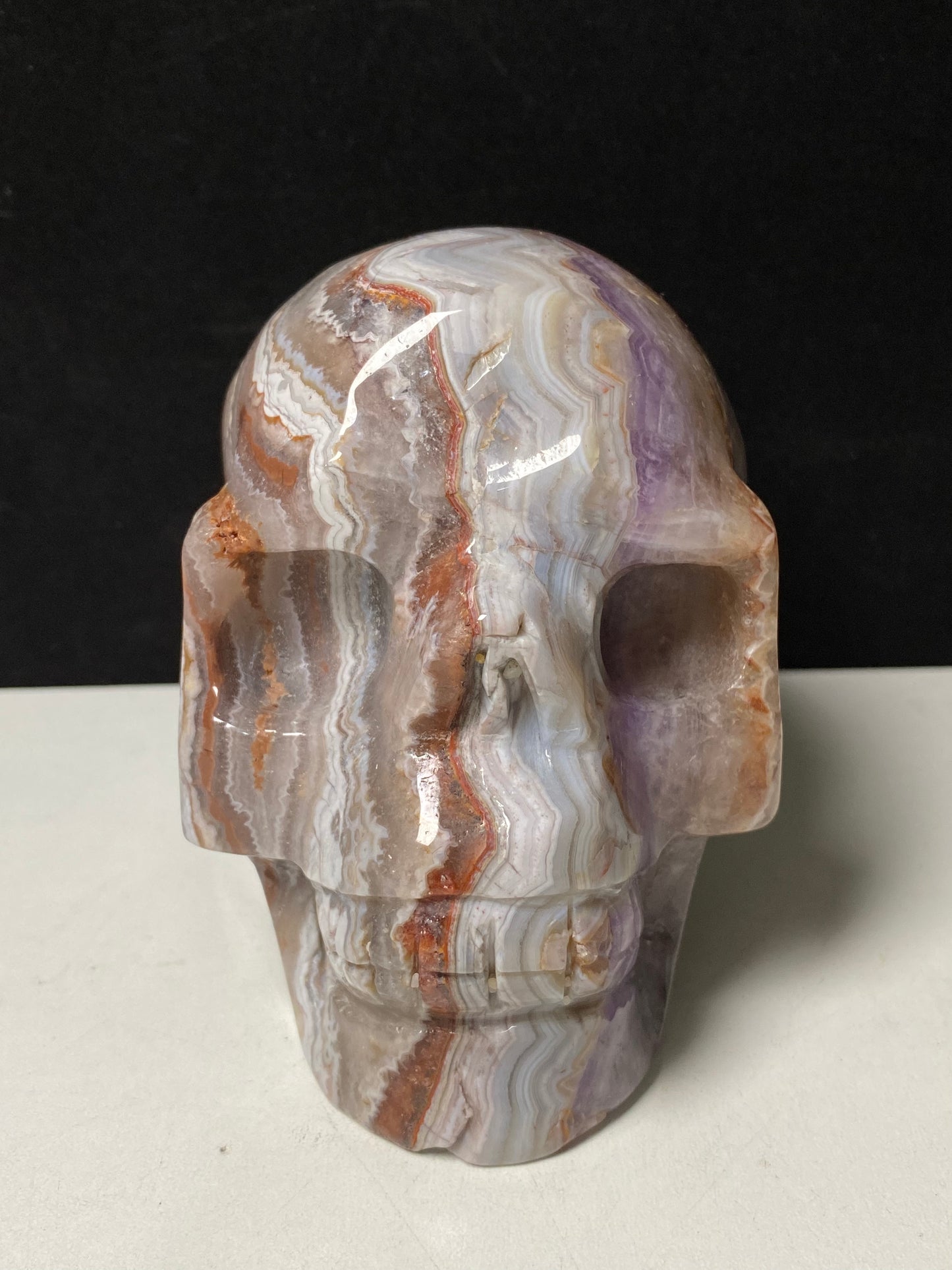 Amethyst agate skull