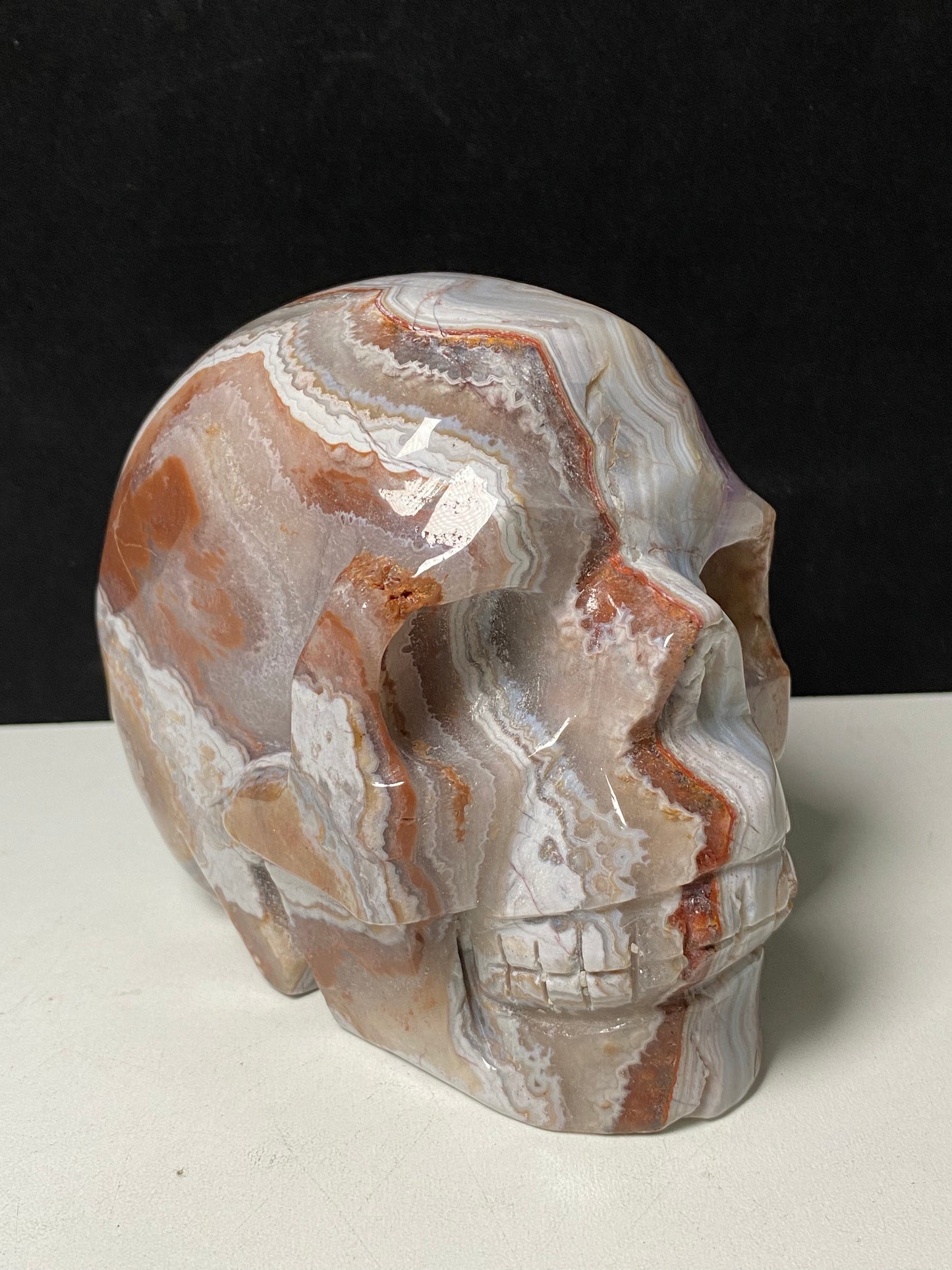 Amethyst agate skull