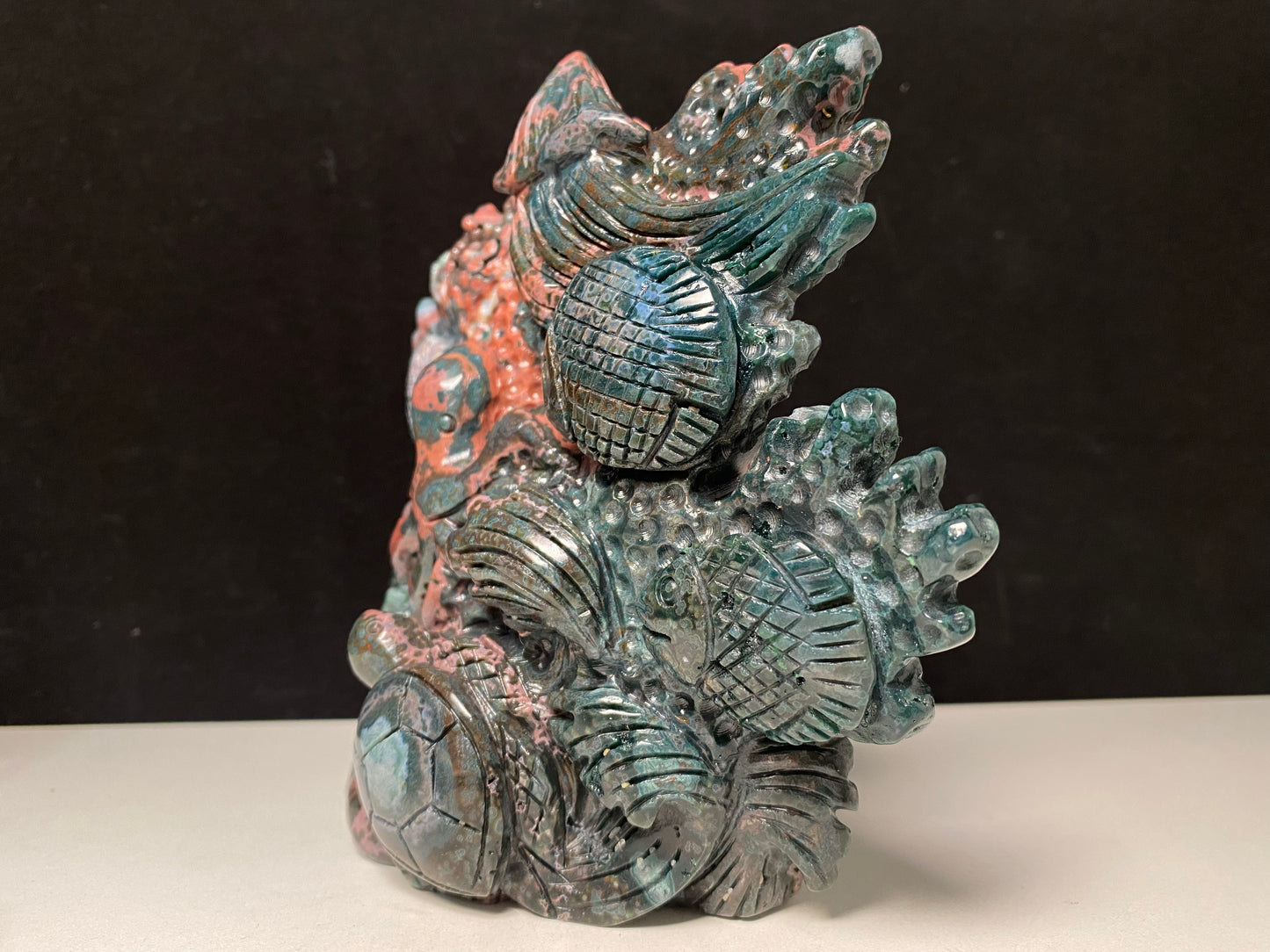 064-Ocean jasper underwater world carving #1185