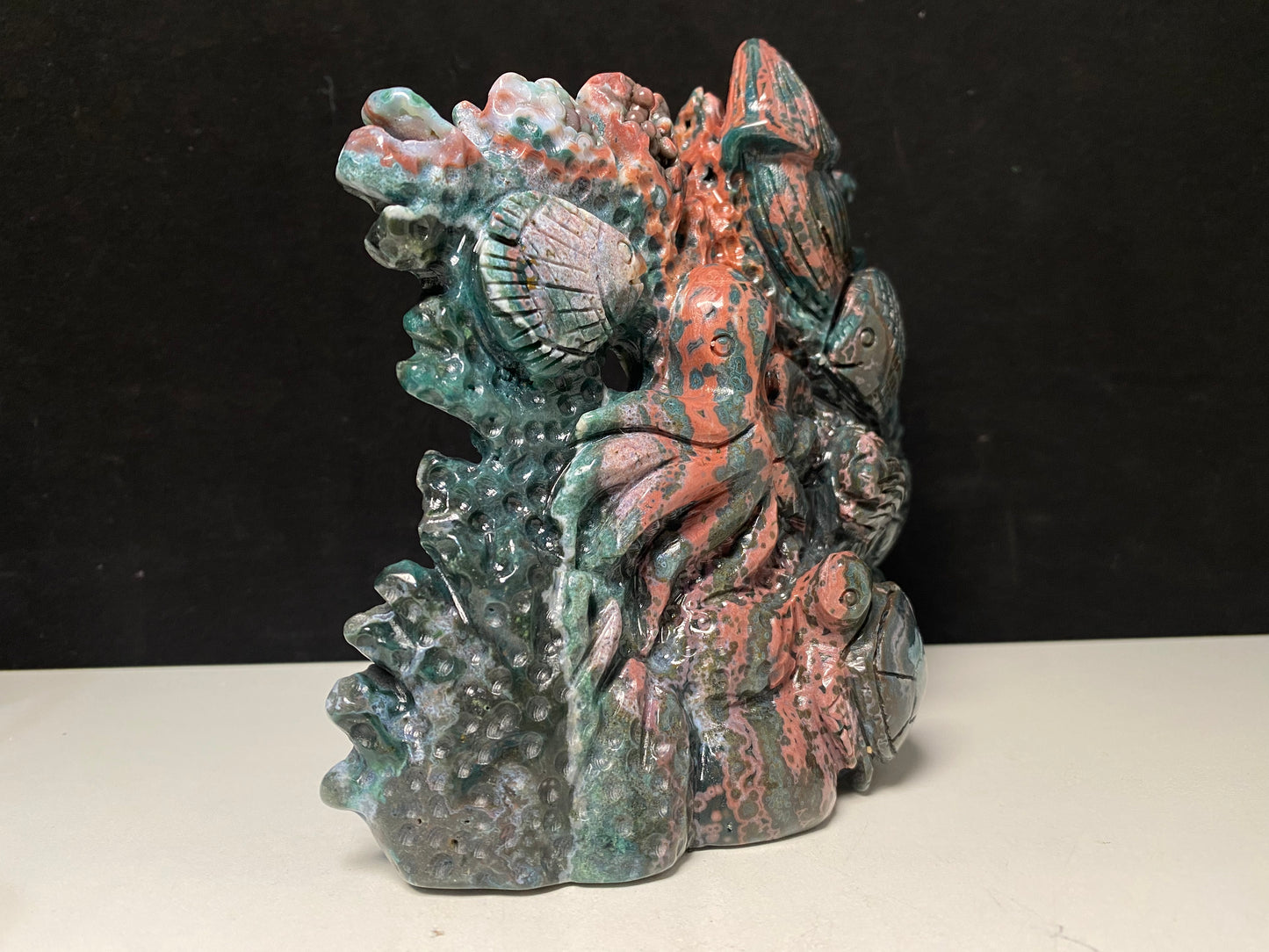 064-Ocean jasper underwater world carving #1185