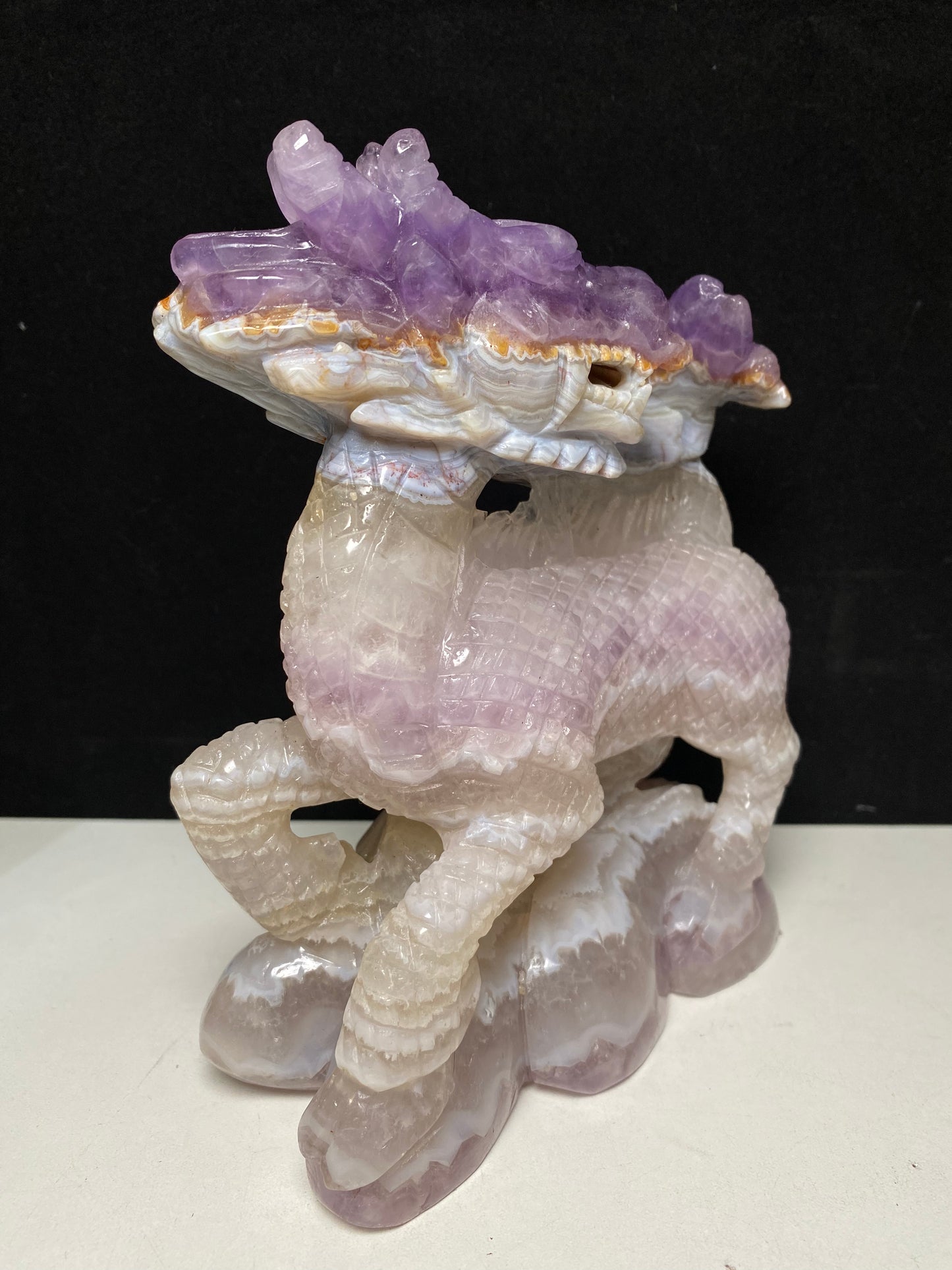 099-Banded amethyst carving #1616