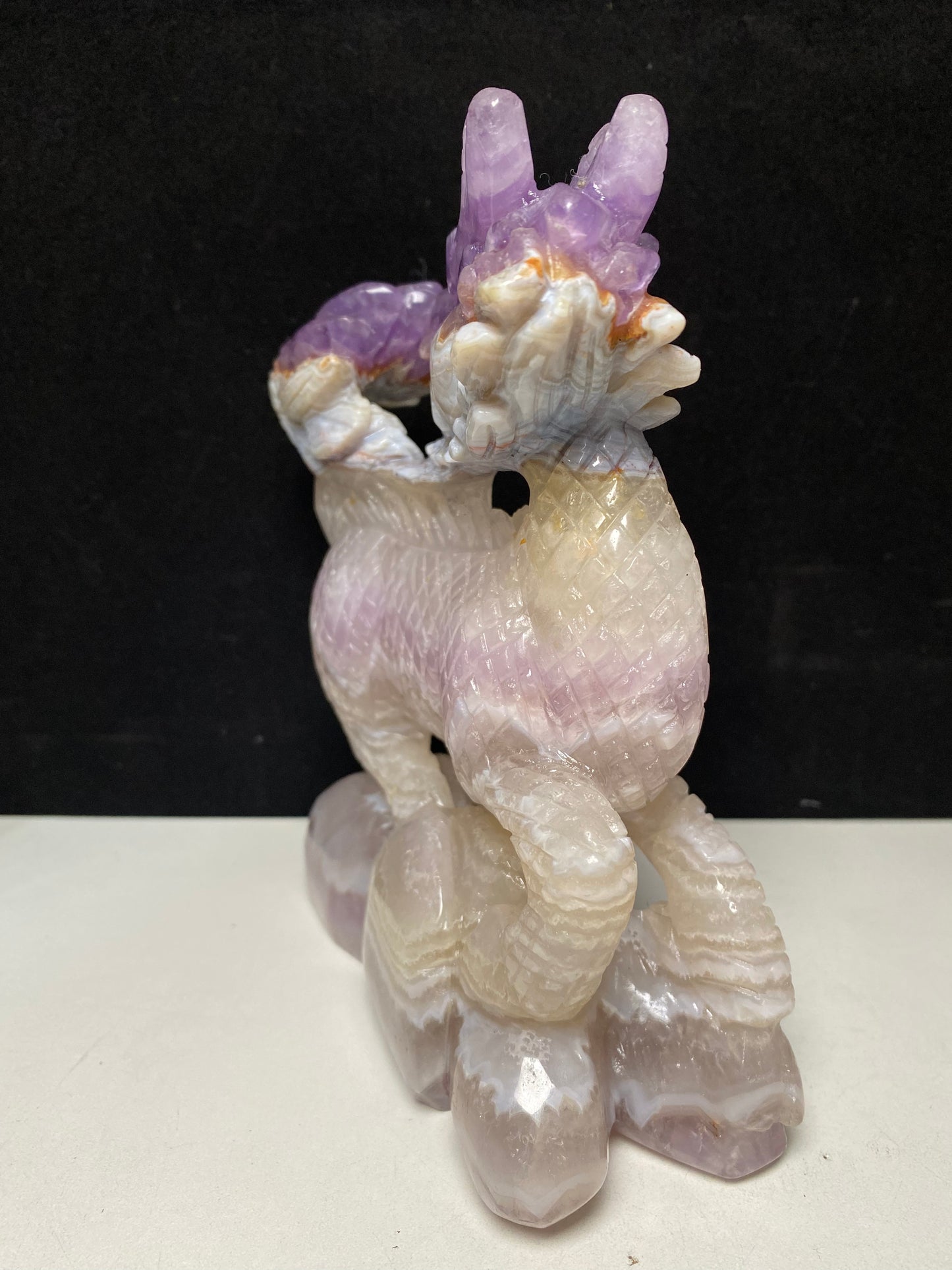 099-Banded amethyst carving #1616