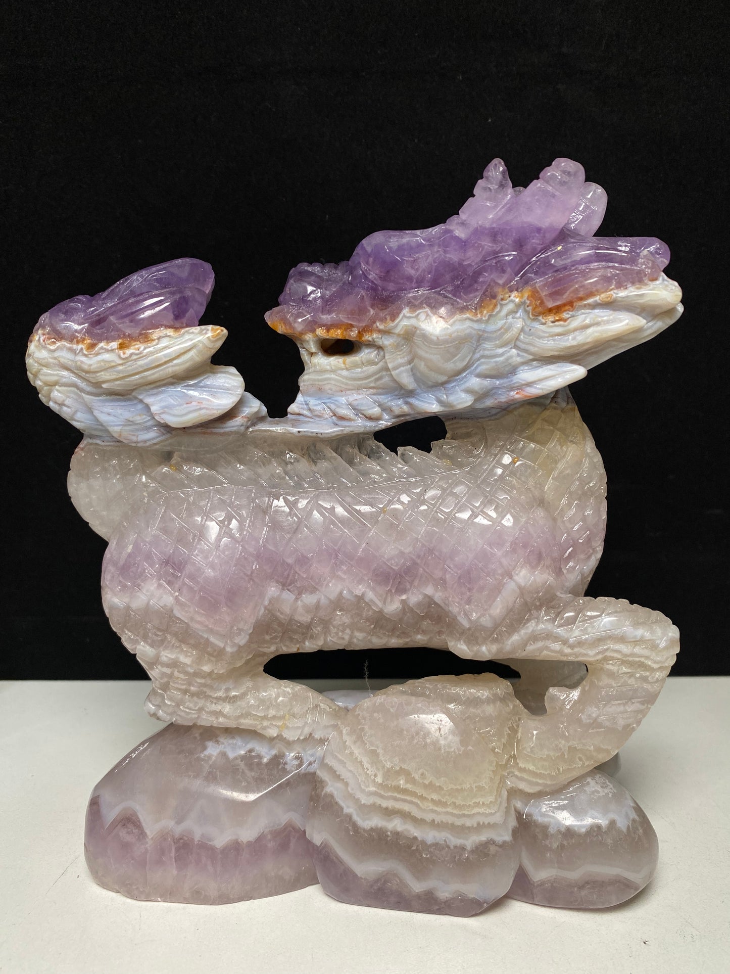 099-Banded amethyst carving #1616