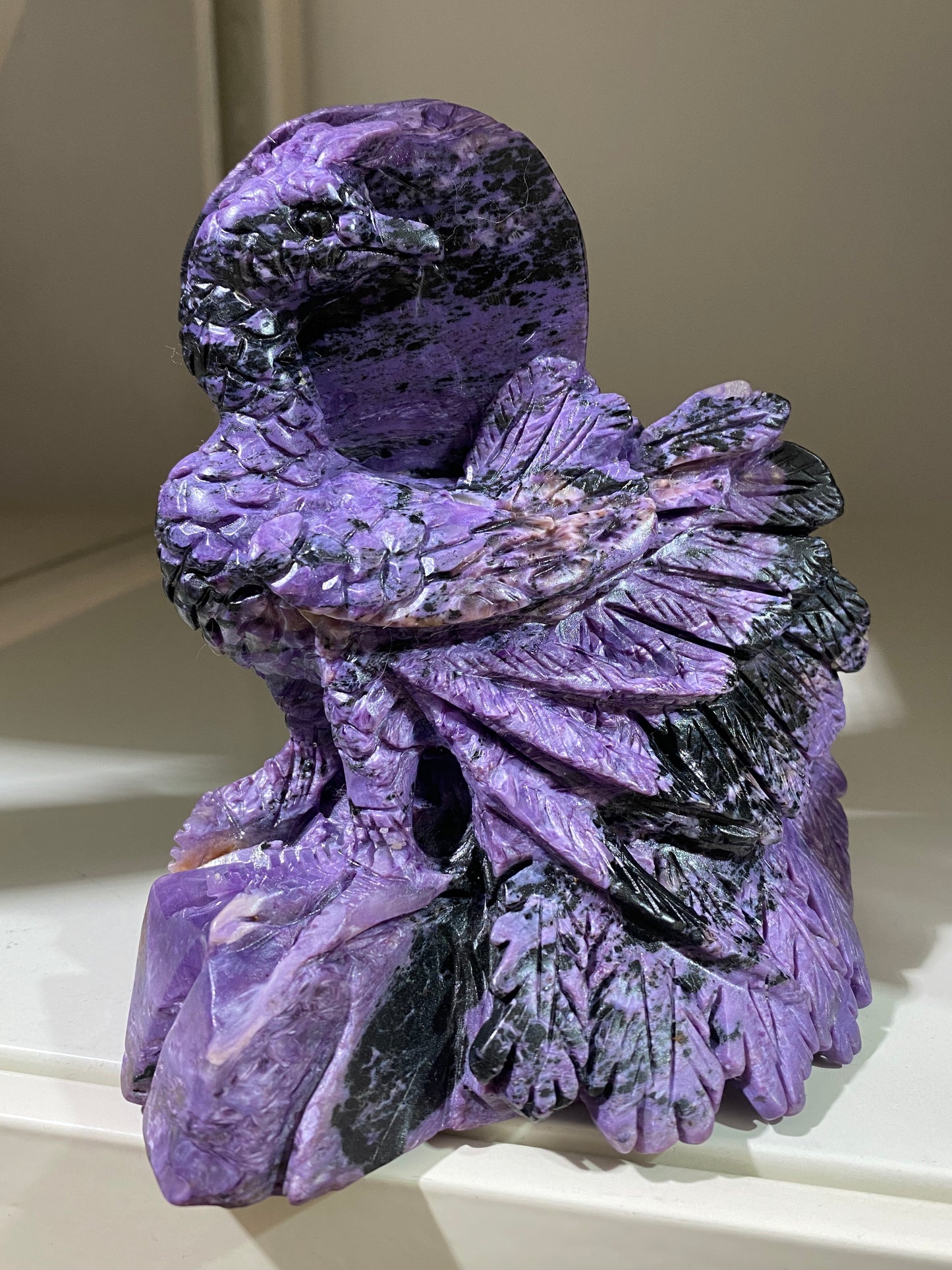 Chariote peacock carving #0800