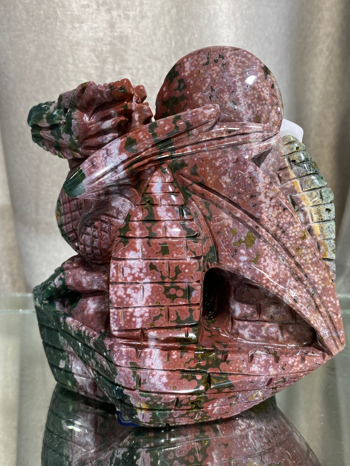 059-Ocean jasper flying dragon on castle #1849