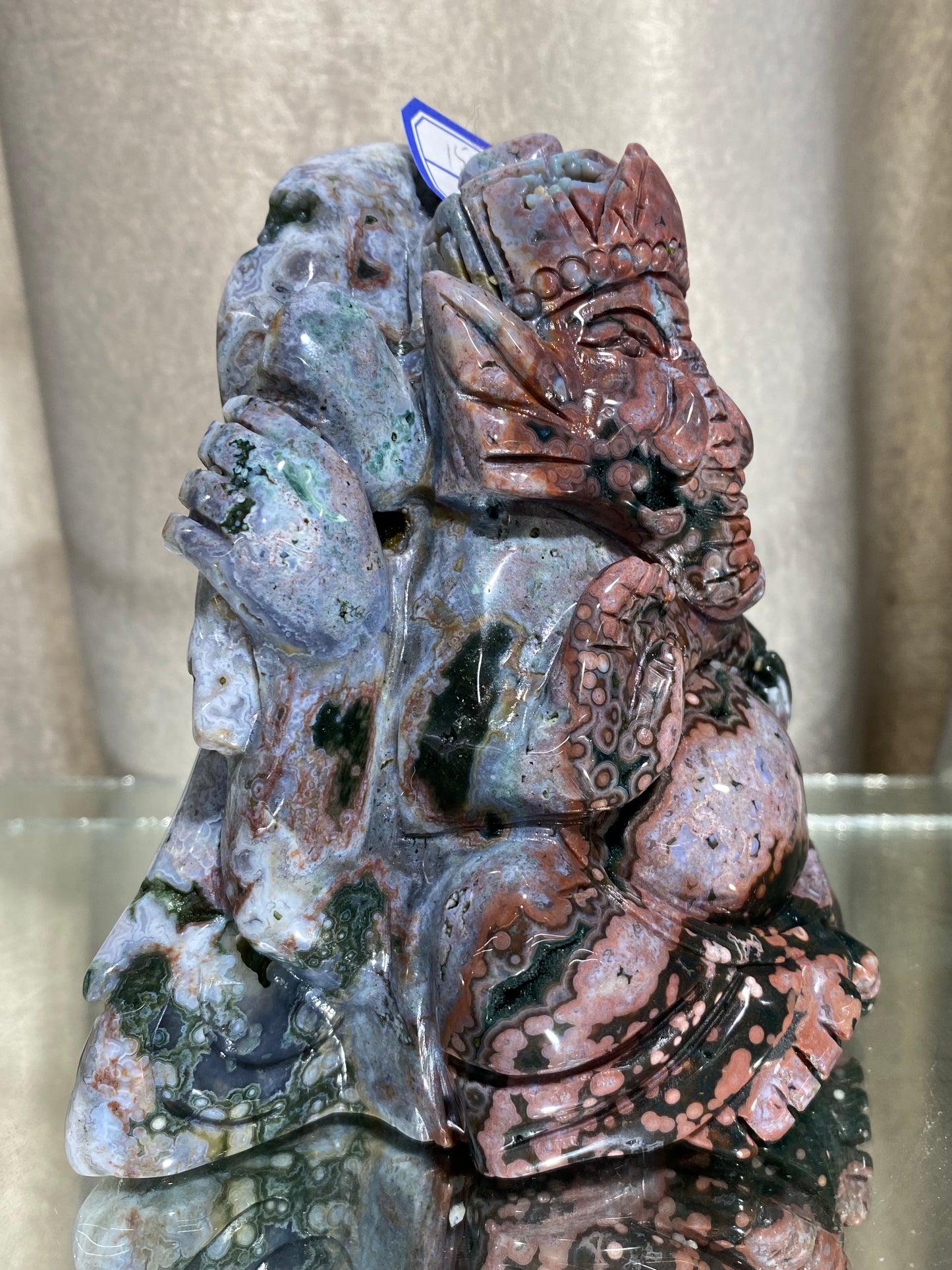 061-Ocean jasper Ganesha carving #1521