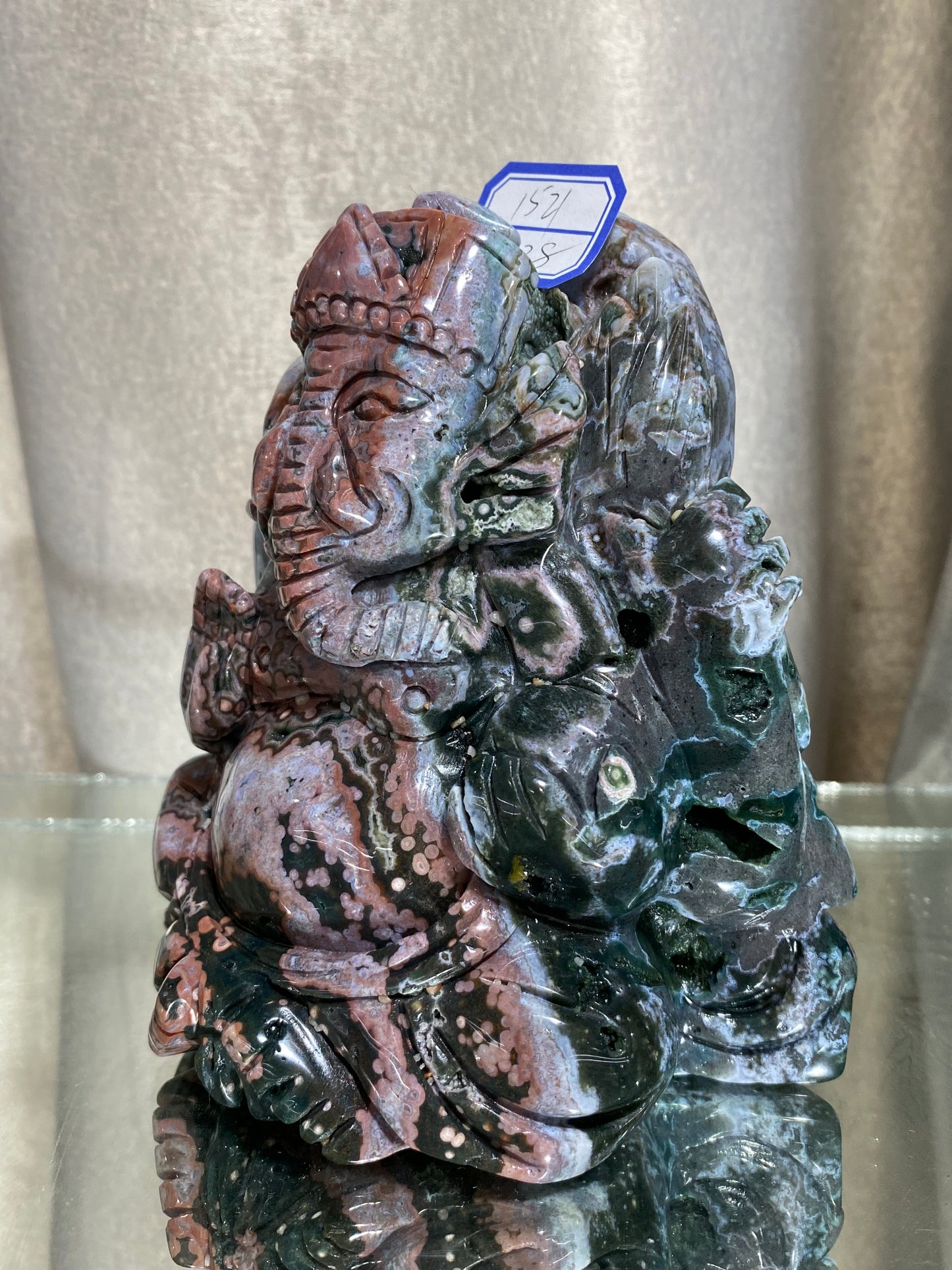 061-Ocean jasper Ganesha carving #1521
