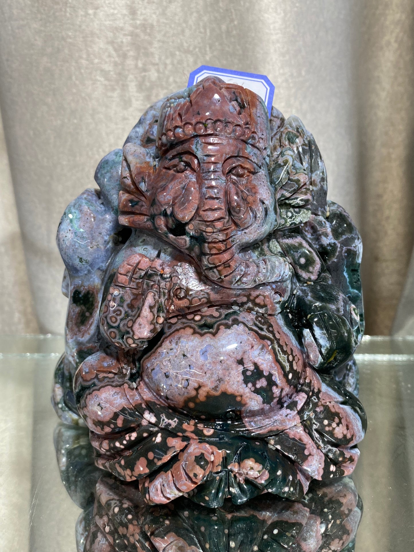 061-Ocean jasper Ganesha carving #1521